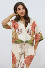 Blouse met Print Khaki