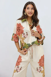 Blouse met Print Khaki