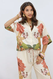 Blouse met Print Khaki