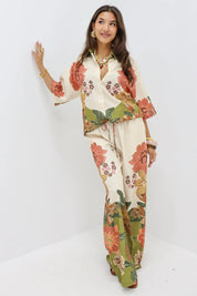 Blouse met Print Khaki