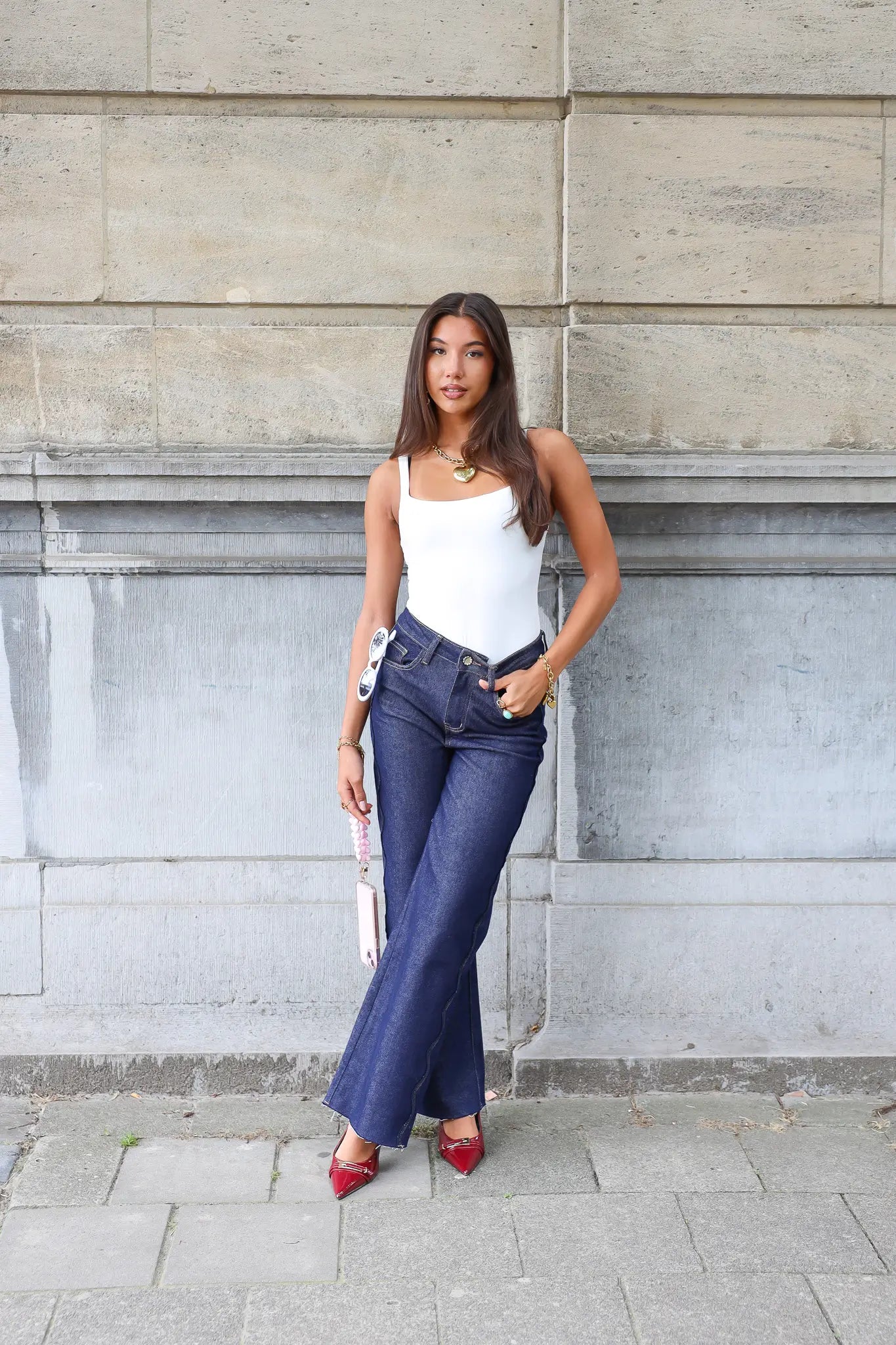 Straight Jeans Donker Blauw