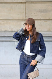 Jeans Jas Omslag Mouwen 326 Donker Blauw