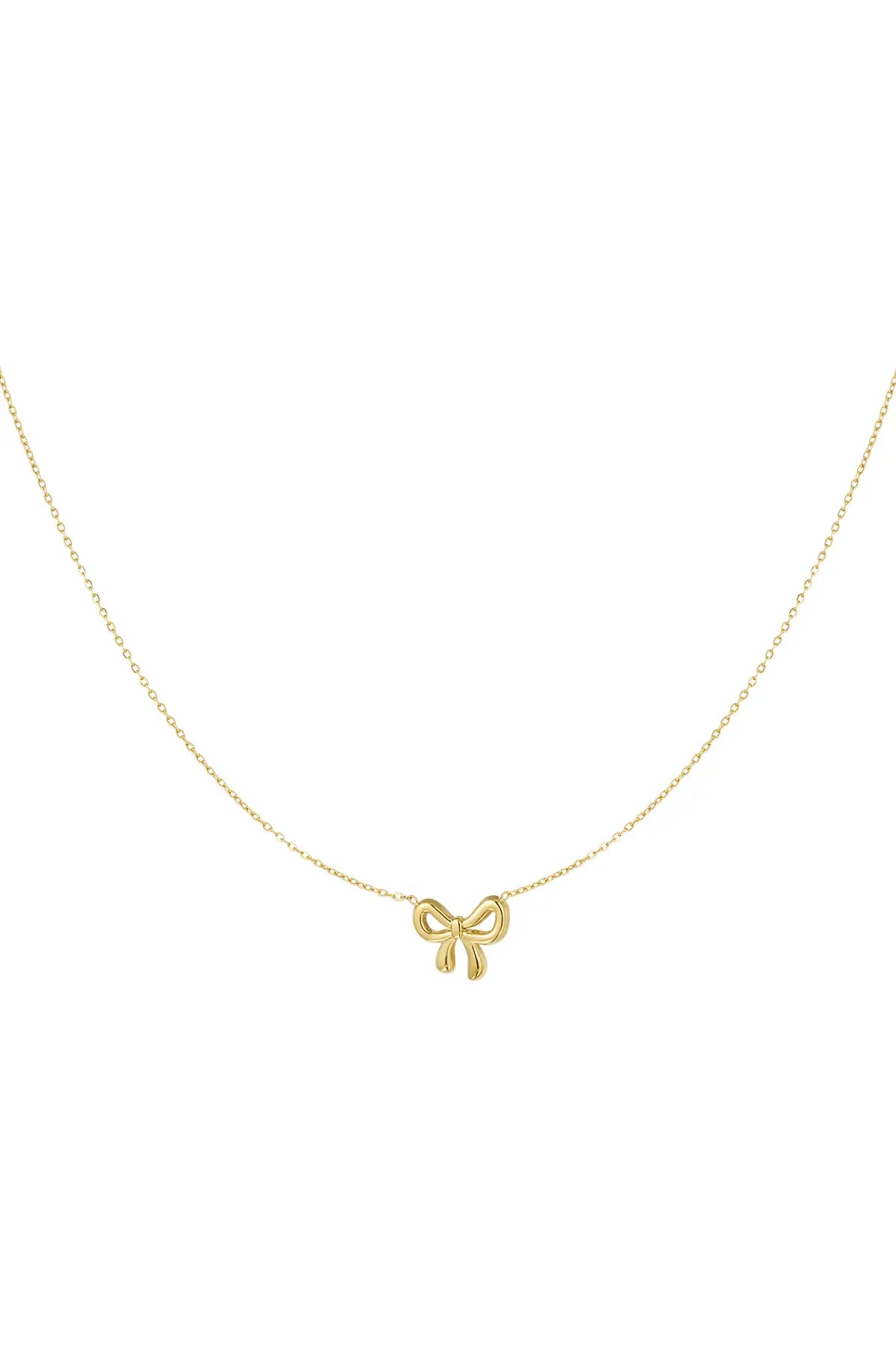 Simpele Strik Ketting Goud Yehwang Ladylike Fashion Strik Sieraden