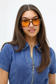 rosie zonnebril oranje trendy statement dames bril merk see you ladylike fashion