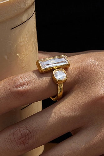 Ring Statement Rechthoek Goud