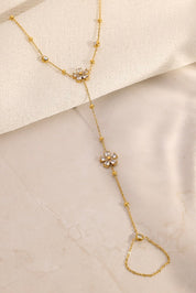 Hand Chain Bloemen Goud