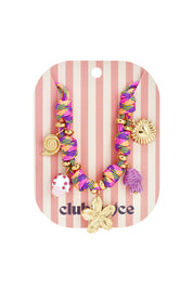 Ketting Touw Bloem Paars