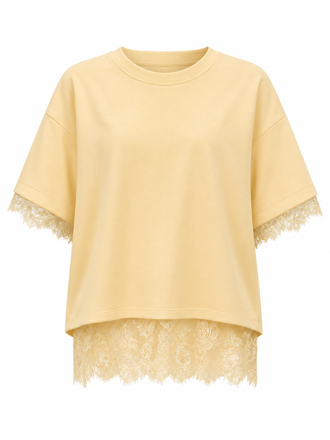 T-Shirt Kanten Details Geel