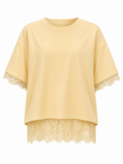 T-Shirt Kanten Details Geel