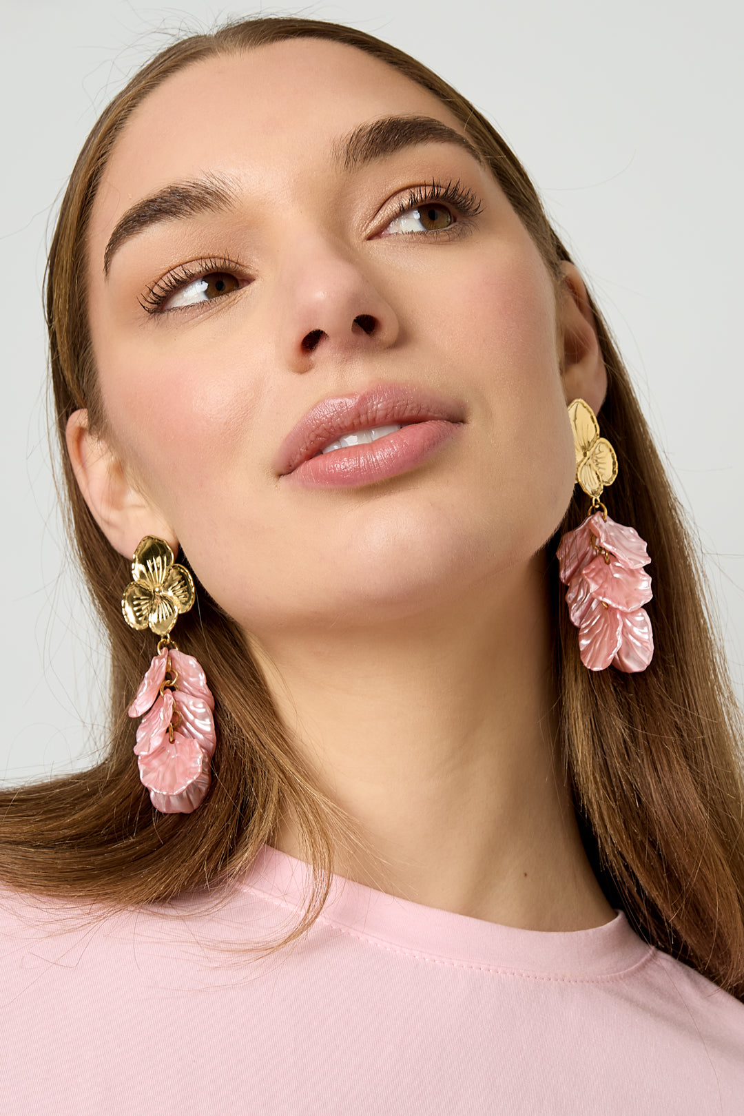 Oorbellen Bloem Licht Roze