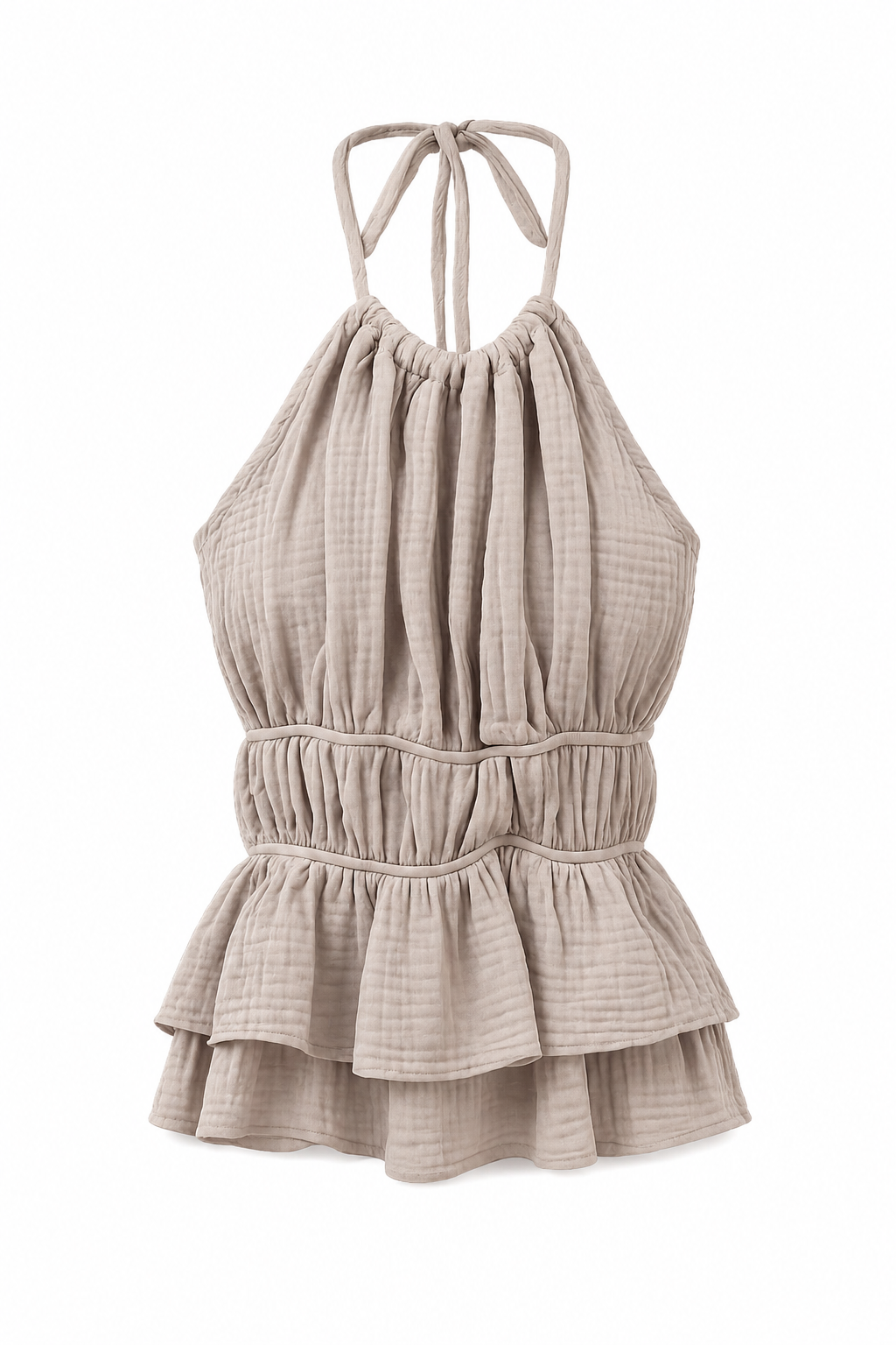 Halter Top Mousseline Taupe