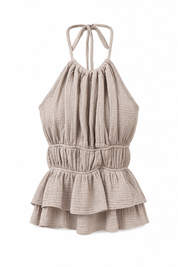 Halter Top Mousseline Taupe
