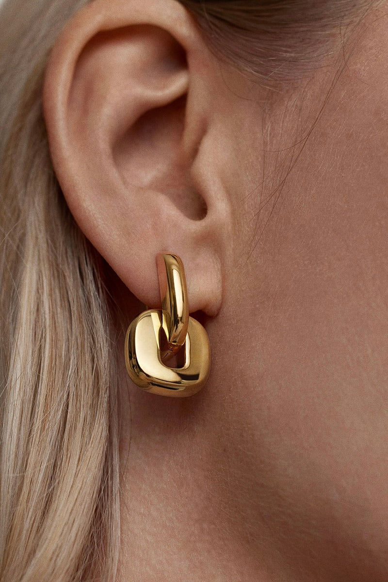 Oorbellen Linked Duo Goud