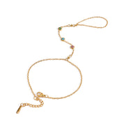 Hand Chain Gekleurde Steentjes Goud