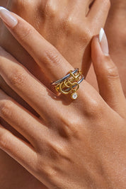 Ring Bandjes + Charm Zilver/Goud