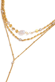 Ketting Layered Pearl Goud