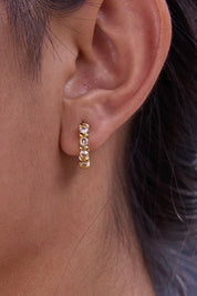 Oorbellen Hoops Twisted Diamantjes Goud