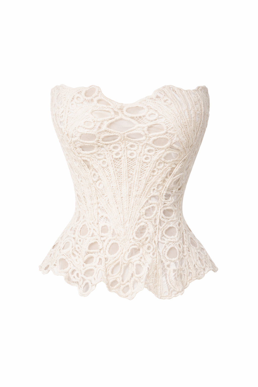 Corset Bustier Top Kant Wit