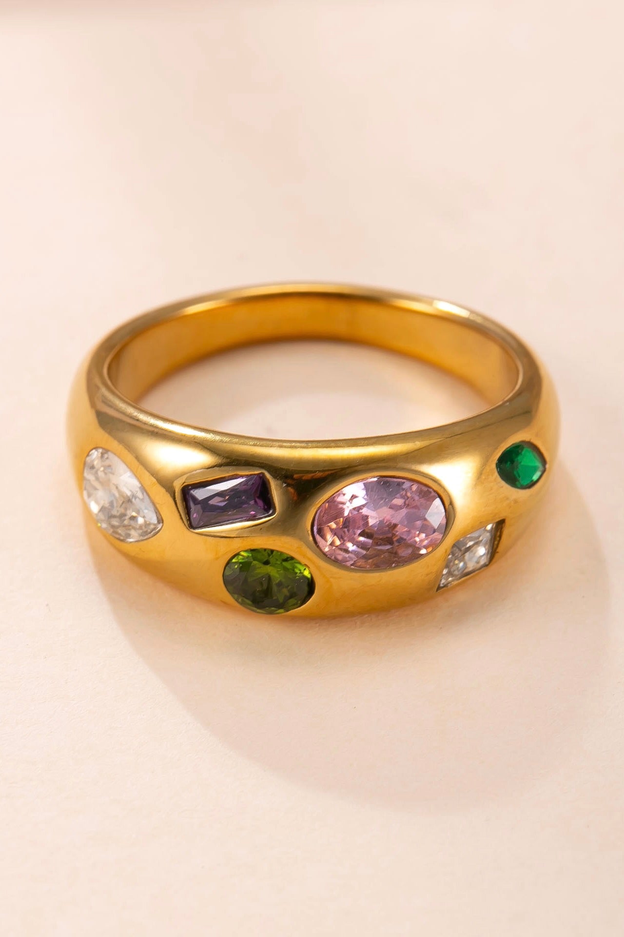 Ring Multi Color Stenen Goud