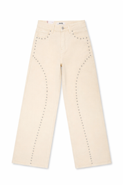Jeans Wide Leg Stretch Studs Geel 9198-8
