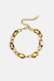 Schakel Armband Bruin/Goud