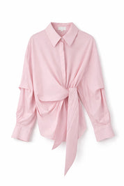 Blouse Omslag Detail Roze