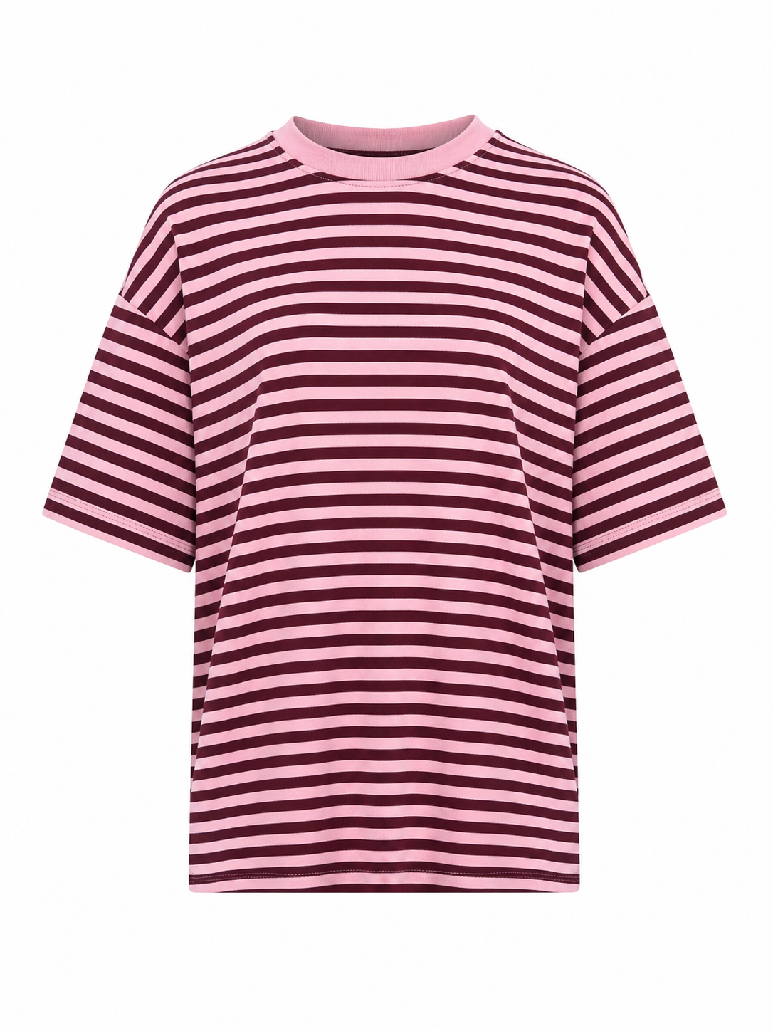 T-Shirt Korte Mouwen Strepen Bordeaux