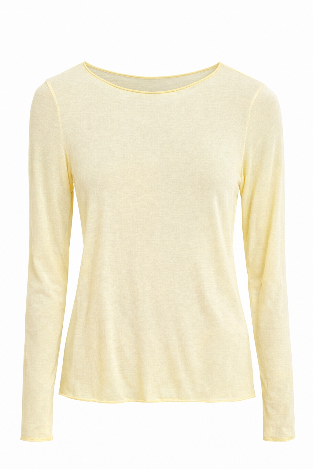 Cashmere T-Shirt Met Lange Mouwen Geel