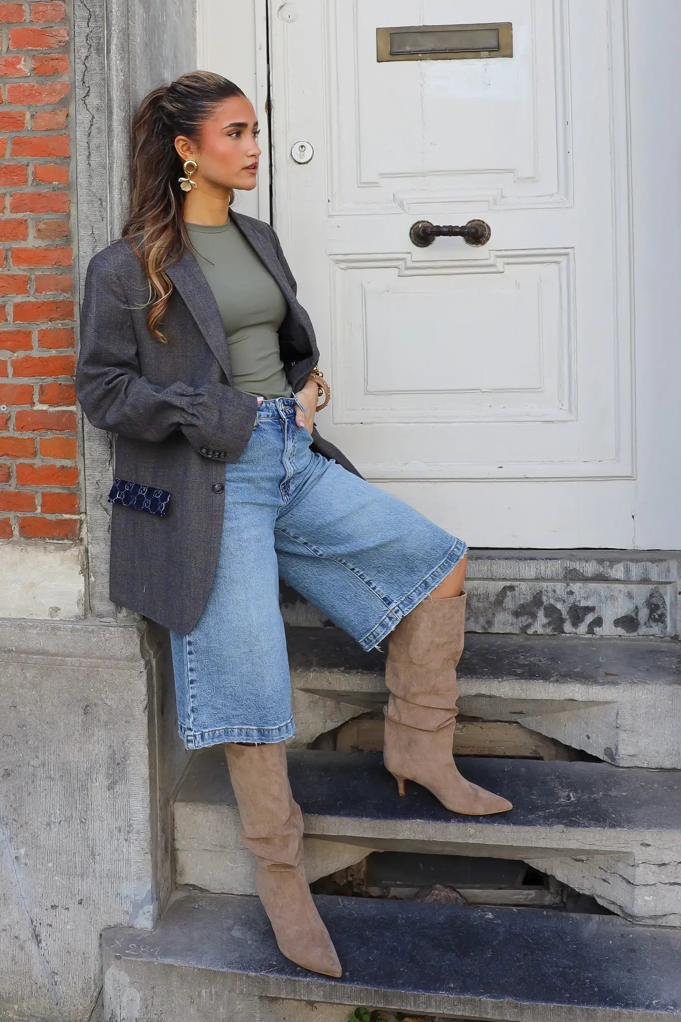 Atelier Series Reworked Blazer Grijs/Blauw