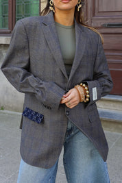 Atelier Series Reworked Blazer Grijs/Blauw