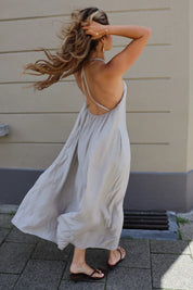 Maxi Jurk Flowy Taupe