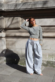 Jogger Plooi Effect Grijs