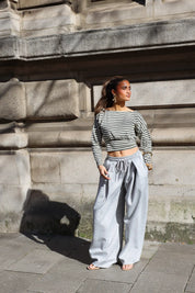 Jogger Plooi Effect Grijs