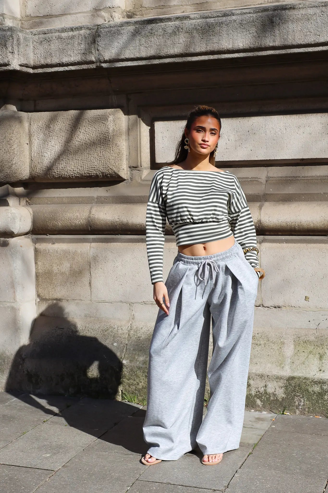 Jogger Plooi Effect Grijs