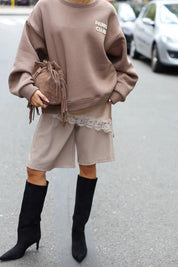 Hazel Suede Crossbody Tas Taupe