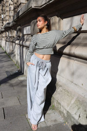 Jogger Plooi Effect Grijs