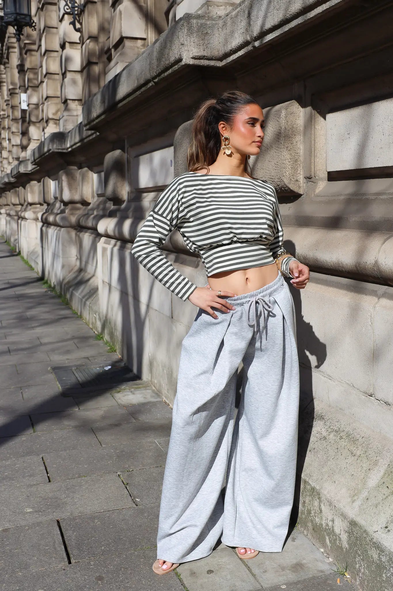 Jogger Plooi Effect Grijs