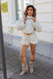 Ballon Skort Polka Dots Beige