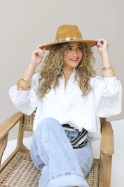 Cowboy Hoed Camel/Zilver