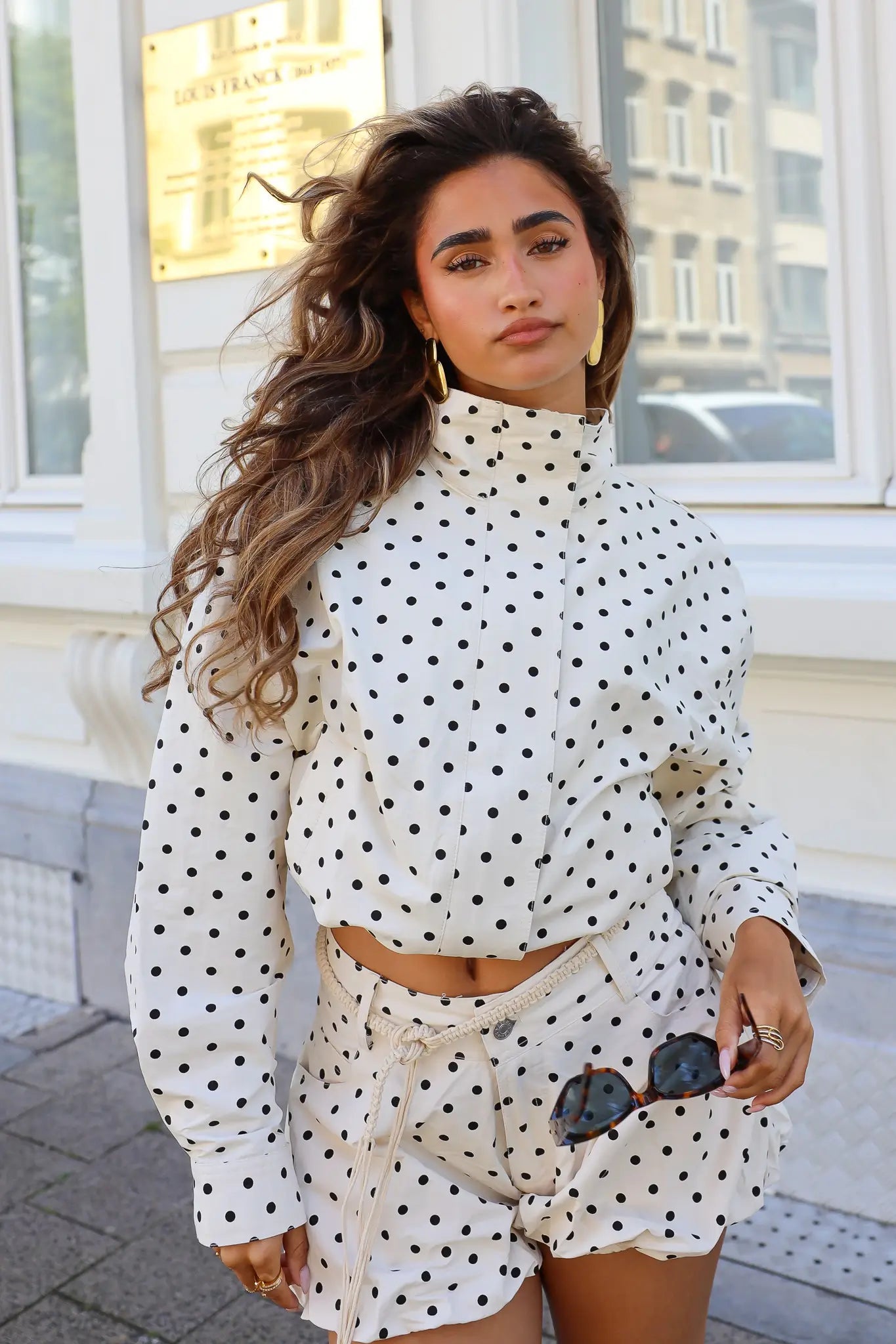Jas Polka Dots Kraagje Créme