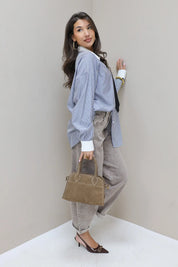 Blouse Gestreept Stropdas Blauw