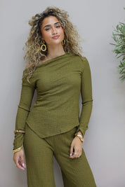 Asymmetrische Structuur Top Groen