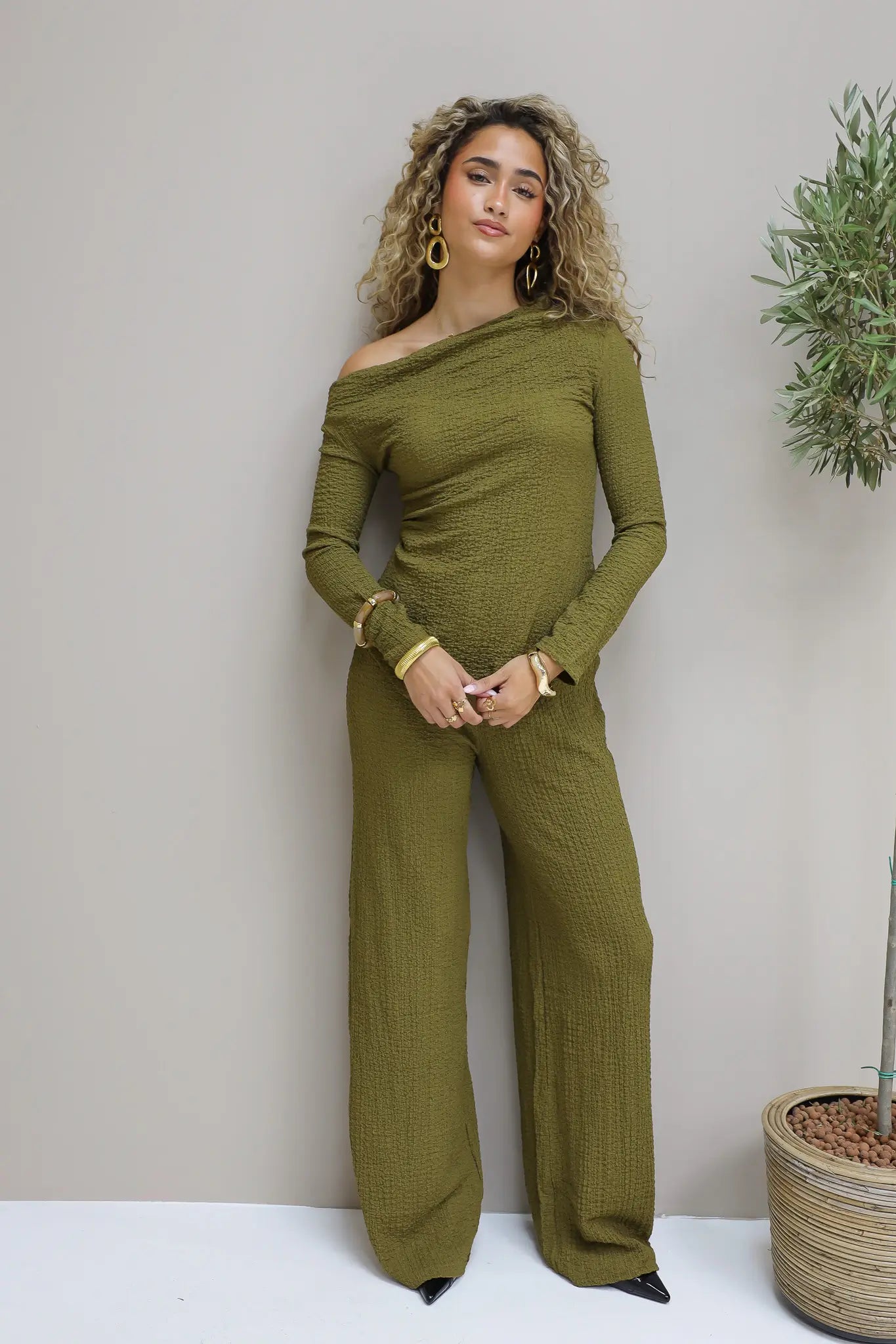 Asymmetrische Structuur Top Groen