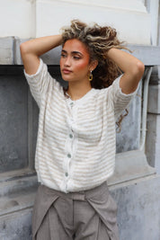 Vest Strepen Beige