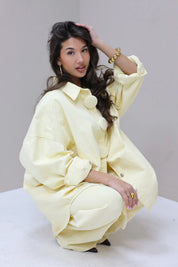 Oversized Denim Blouse Geel