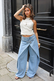 Wrap Jeans Blauw