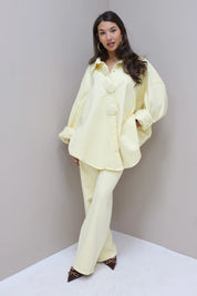 Oversized Denim Blouse Geel