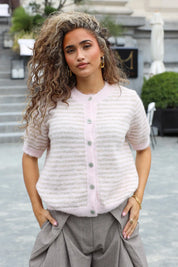 Vest Strepen Roze/Beige