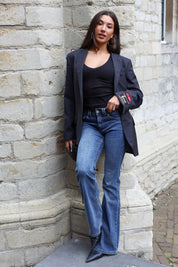 Atelier Series Reworked Blazer Gestreept Grijs