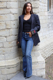 Atelier Series Reworked Blazer Gestreept Grijs